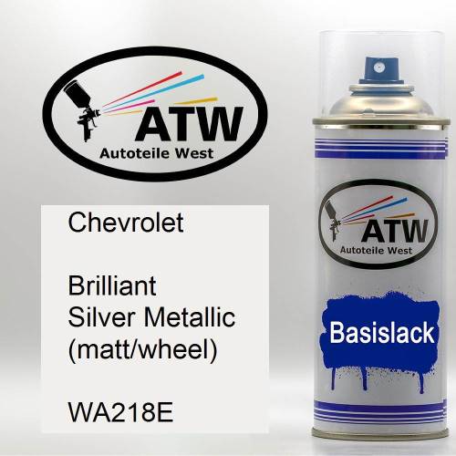 Chevrolet, Brilliant Silver Metallic (matt/wheel), WA218E: 400ml Sprühdose, von ATW Autoteile West.